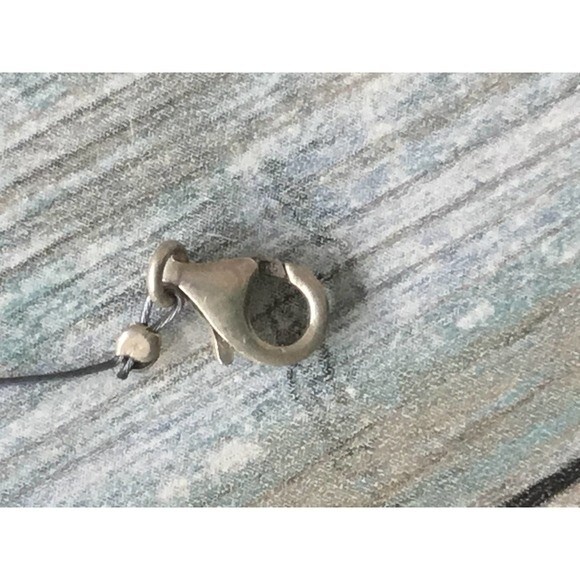 Necklace with Blue and Clear Glass Beads .925 - Picture 2 of 2